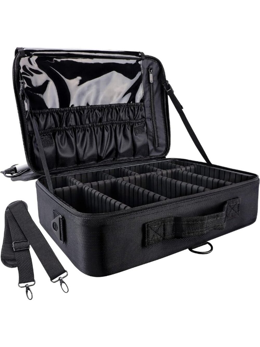 Large Capacity Travel Makeup Case - Portable Cosmetic Organizer with Adjustable